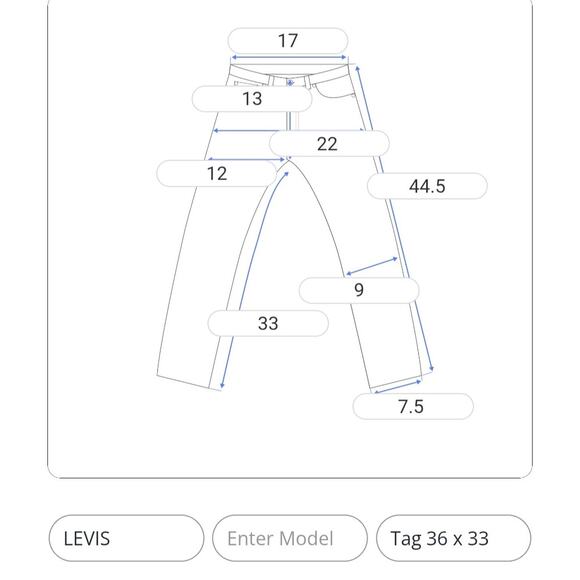 LEVI STRAUSS Vtg USA Orange Tab 509 Jeans Mens Tag 36 x 33 Fits 34 x 33 Straight - Picture 2 of 12